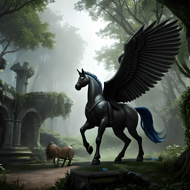 mythical creature Pegasus black