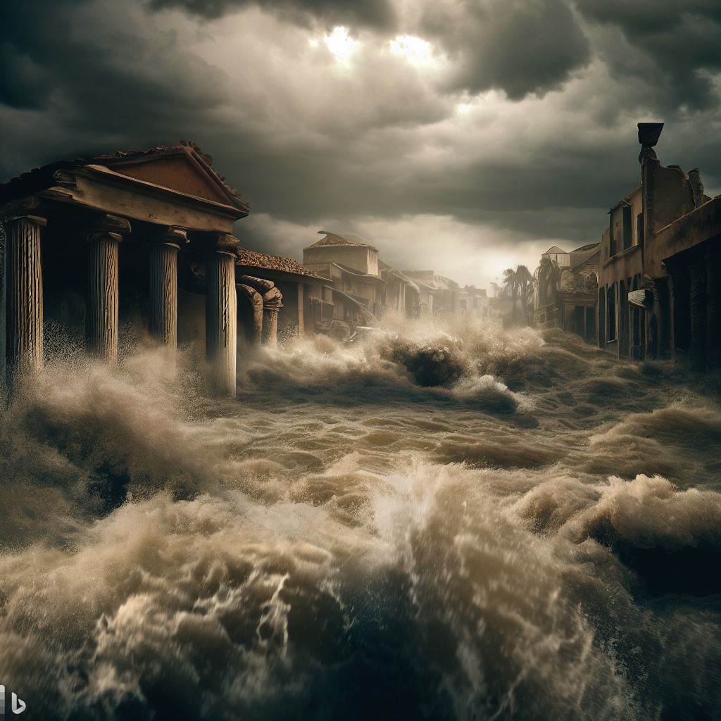 Flood in Arcadia ancient Greek mythology Zeus punishment and fury