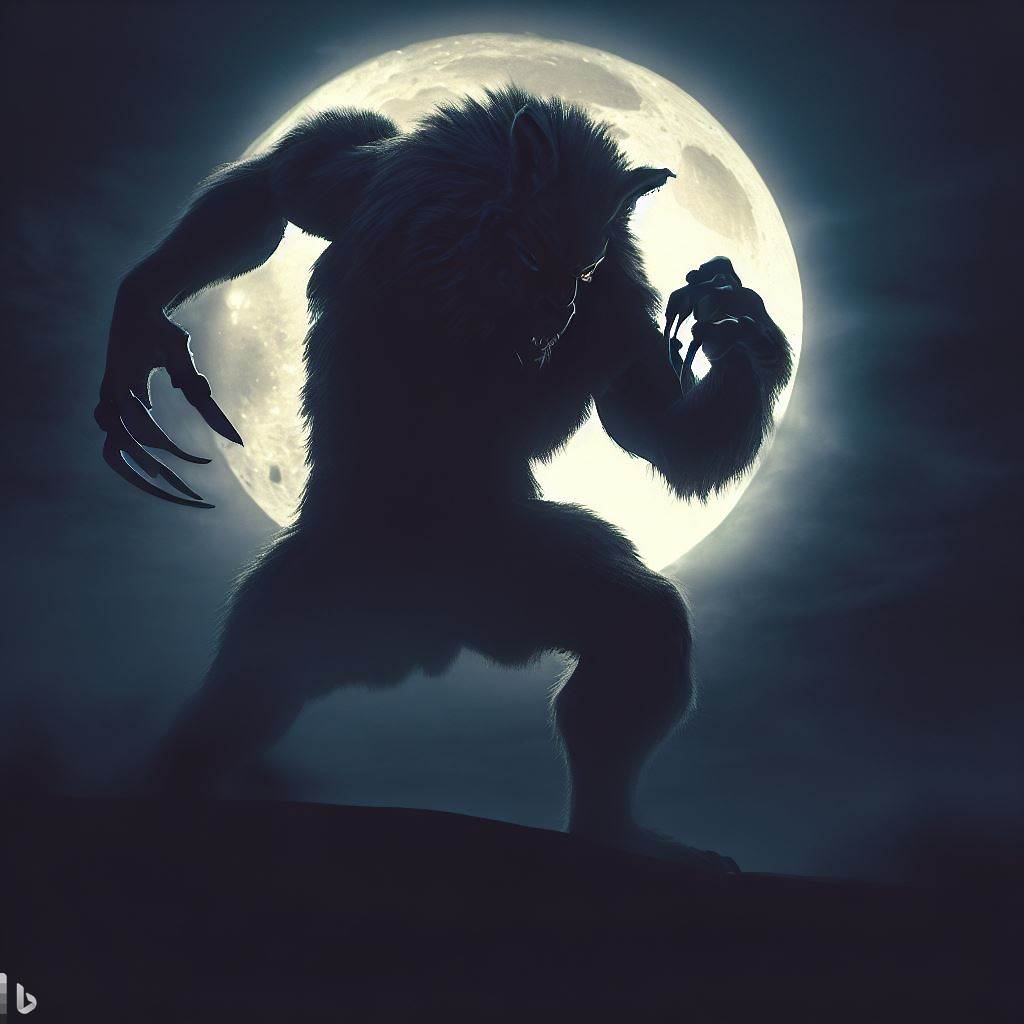 werewolf howling at the moon posing werewolf fanart