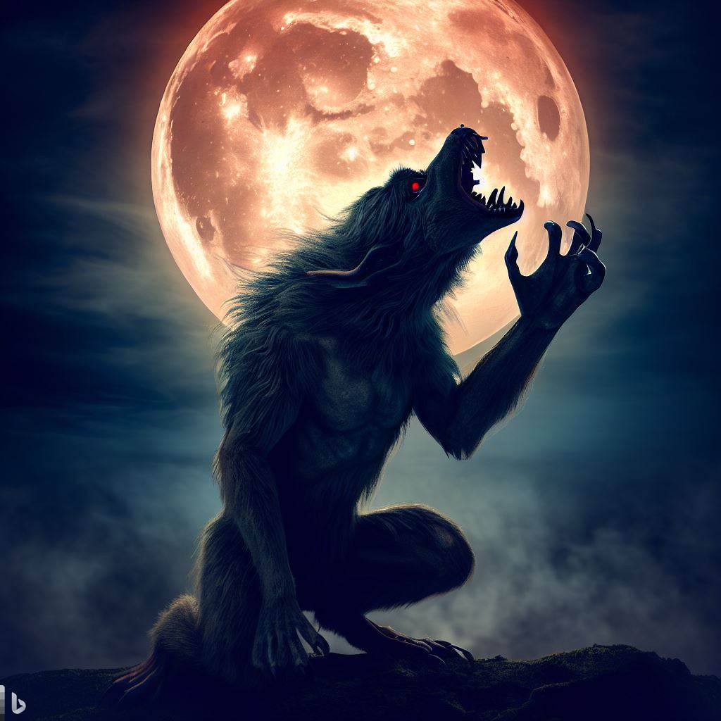 werewolf huge black howling at the moon werewolf by night poster