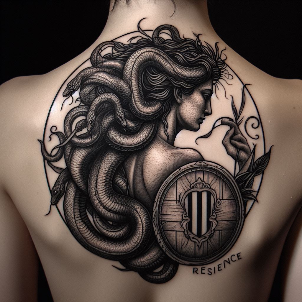 Medusa tattoo design for women back tattoo