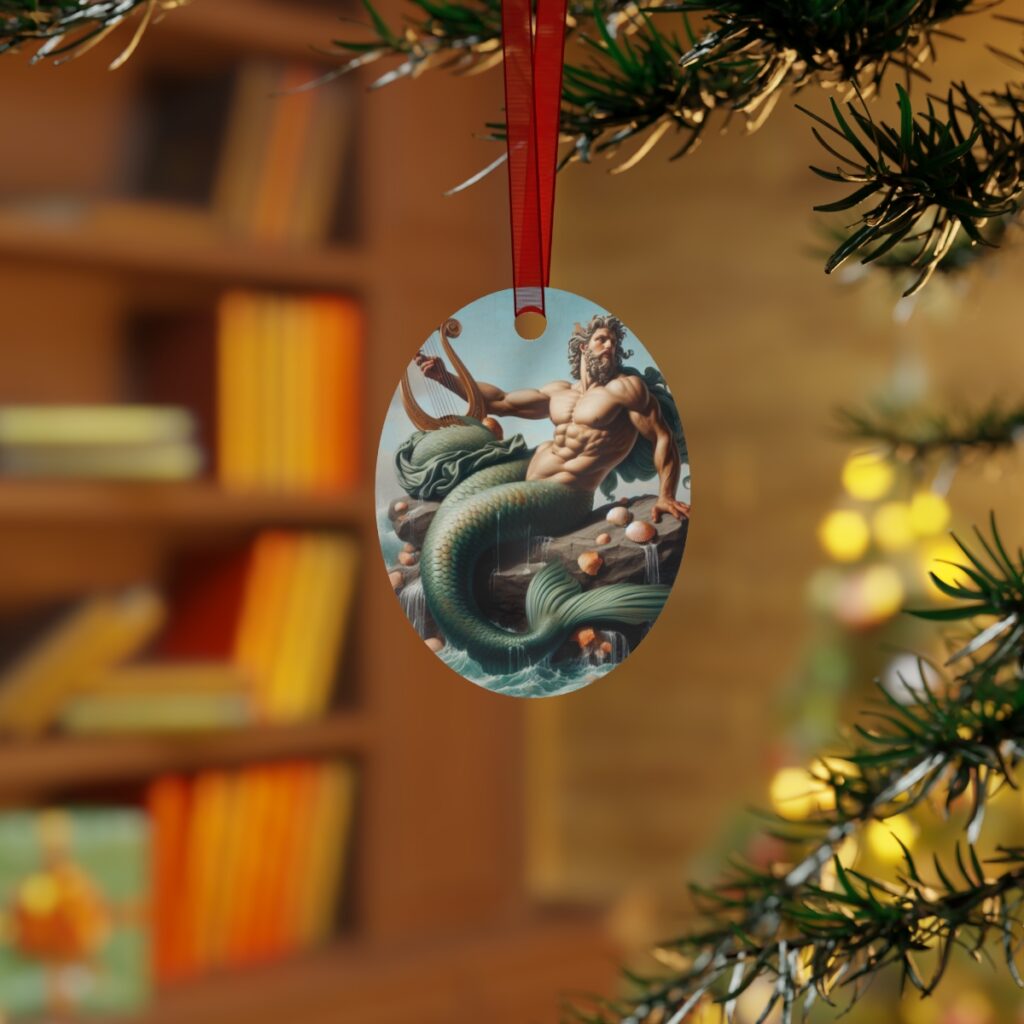 Merman Ornament with merman art -Fantasy&Greek mythology