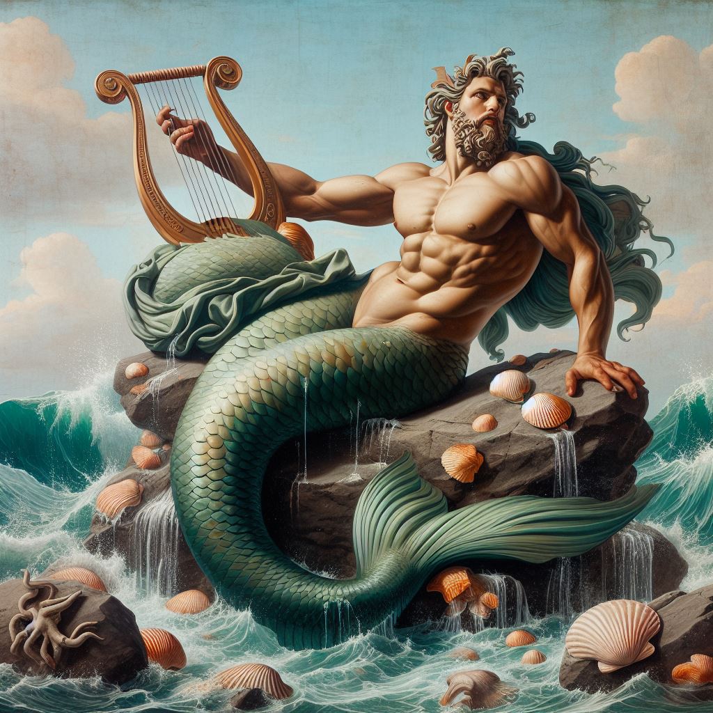picture of merman art in Greek mythology