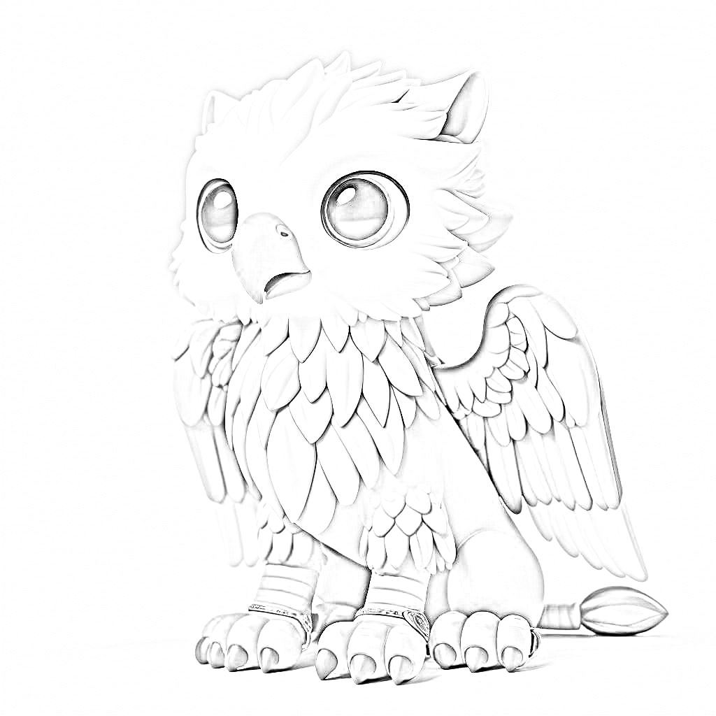 cute Griffin mythical creature coloring pages for kids and adults mythical creatures art