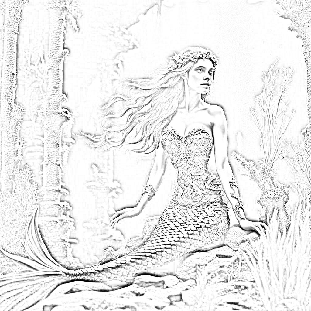 mermaid coloring book for girls and boys of all ages mythical creatures art