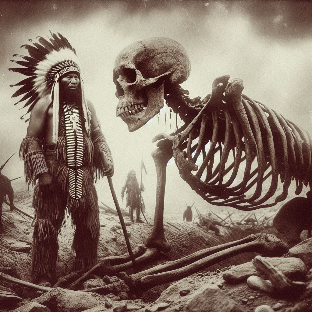 native-American-Indian-chief-next-to-giant-skeleton